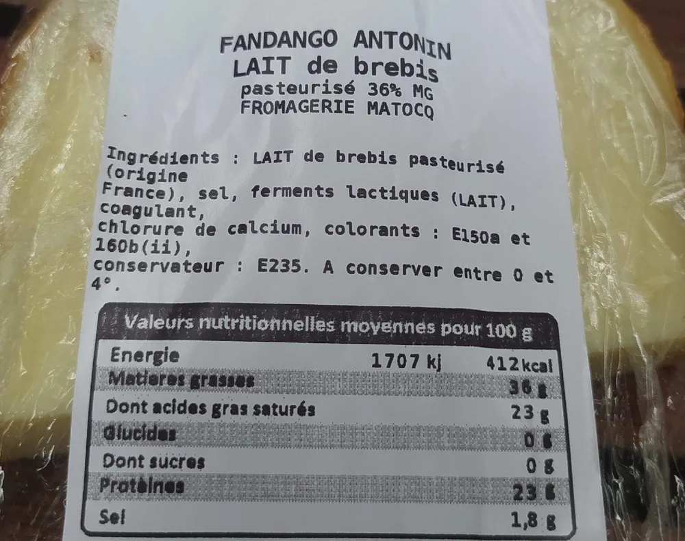 Fandango Antonin Lait de Brebis