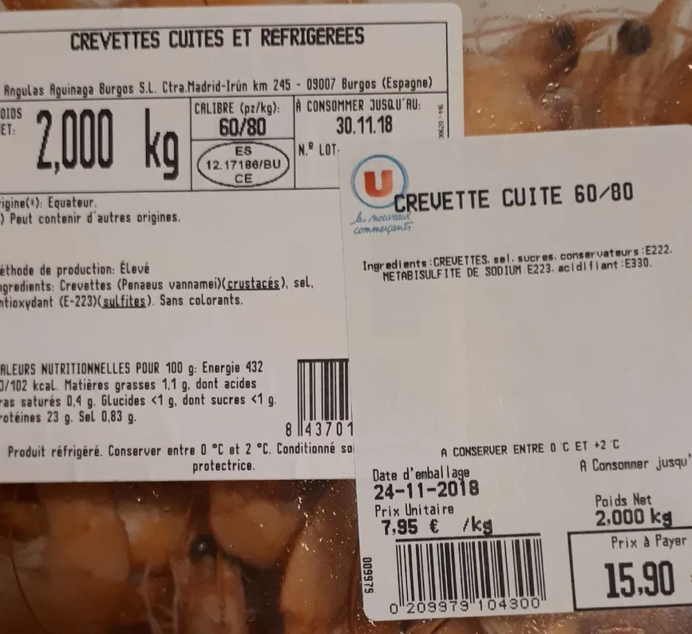 Crevettes cuites