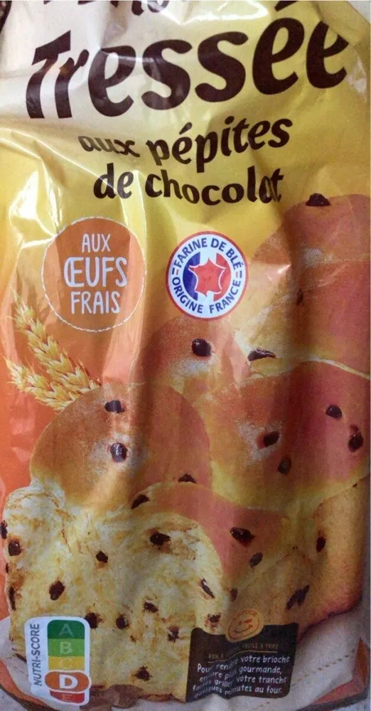 Brioche tréssés aux pépites de chocolat