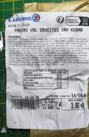 Panini vol crudités sav kebab