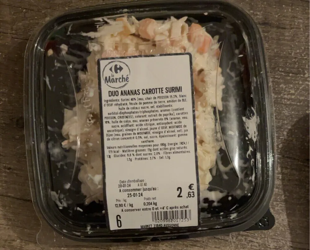 Duo ananas carotte surimi