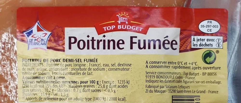 Poitrine fumée top budget