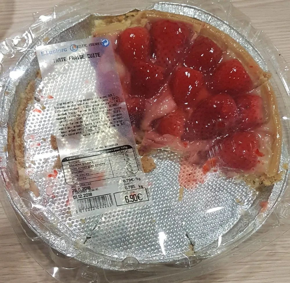 Tarte aux fraises cuites