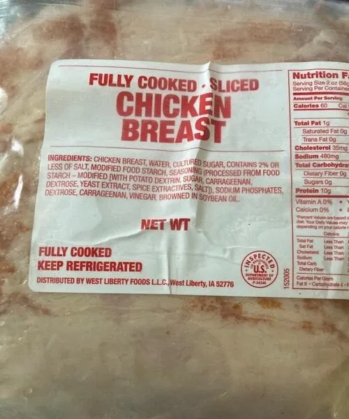 Fully cooked sliced Chicken breast