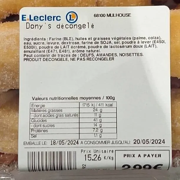 Donut décongelé