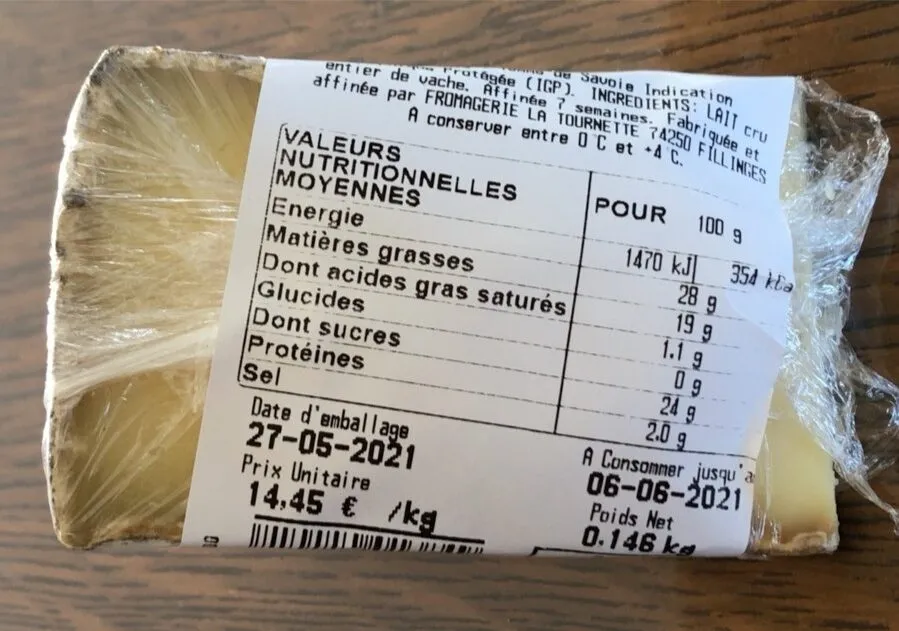 Tomme savoie lait cru