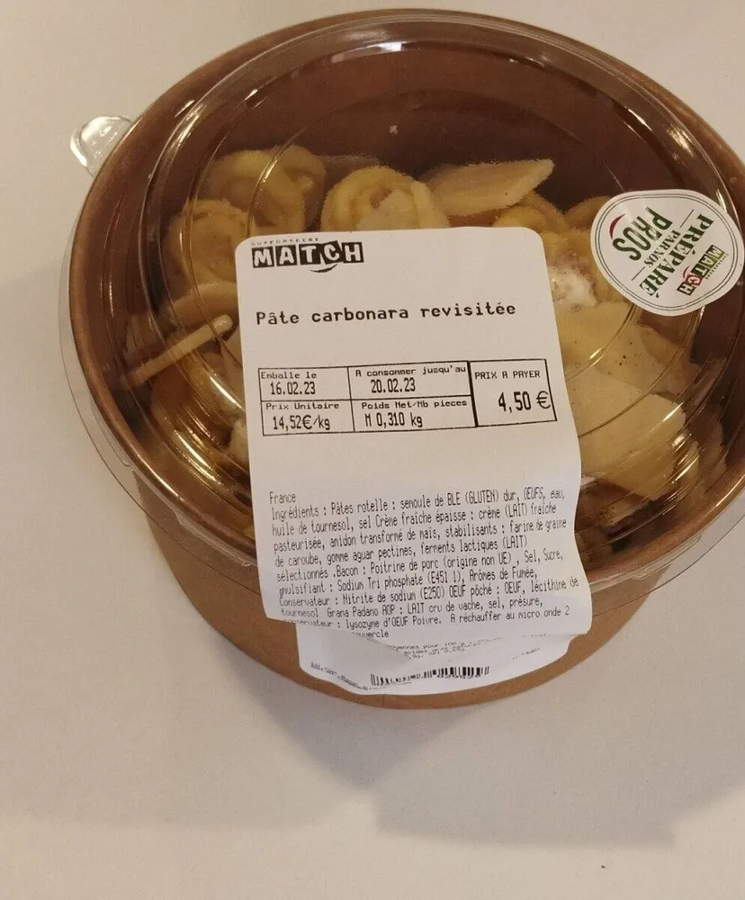 Pâtes carbonara revisitées