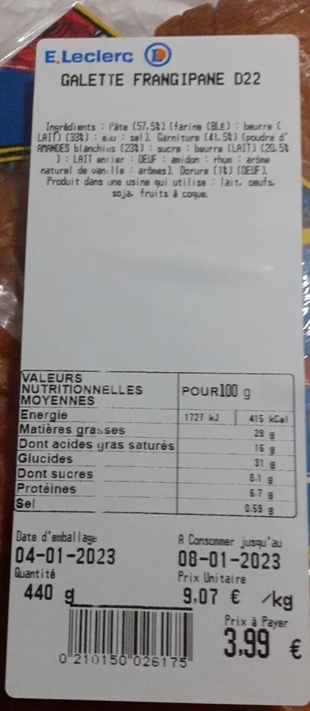 Galette frangipane