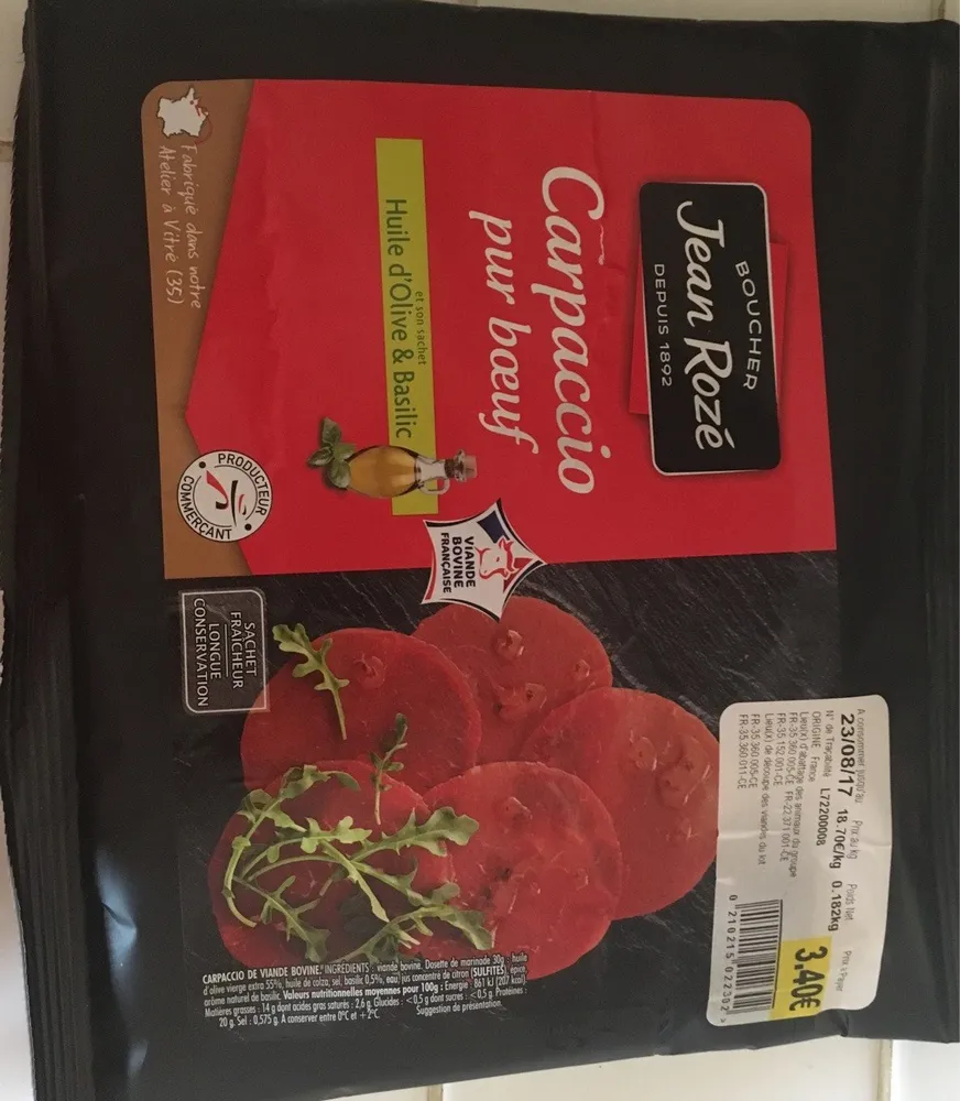 Carpaccio pur bœuf