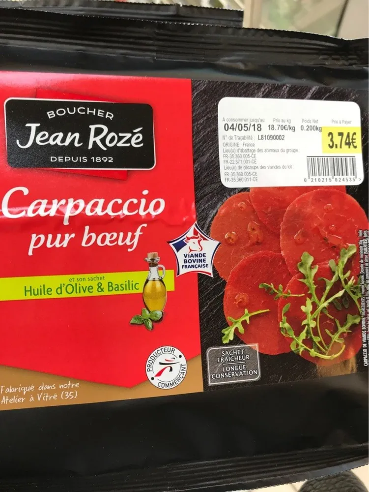 Carpaccio de boeuf