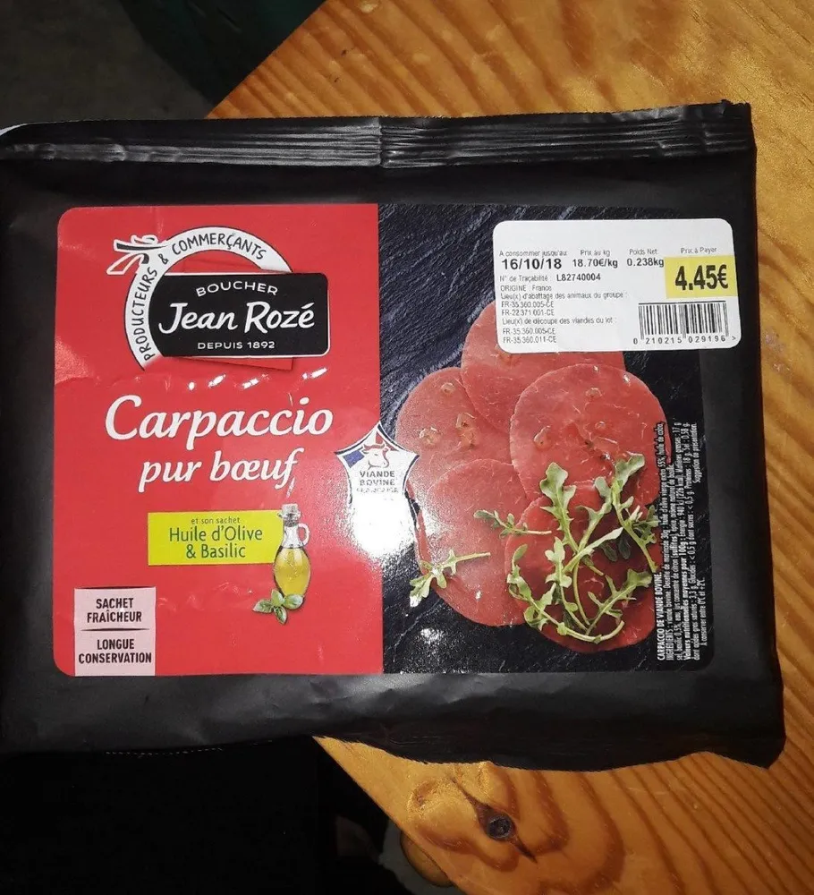 Carpaccio pur boeuf
