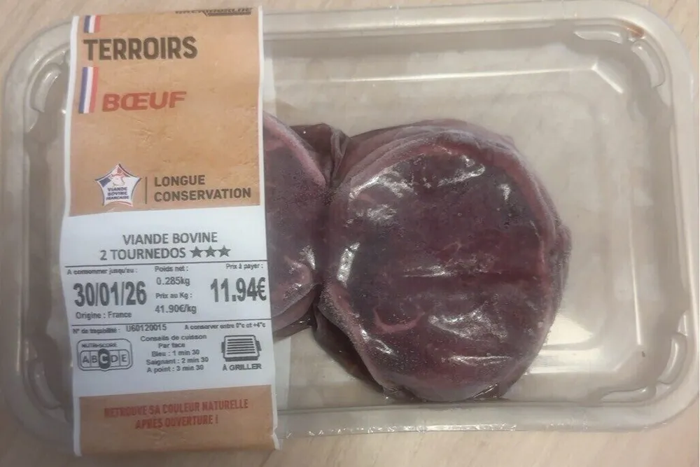 Viande bovine 2 tournedos