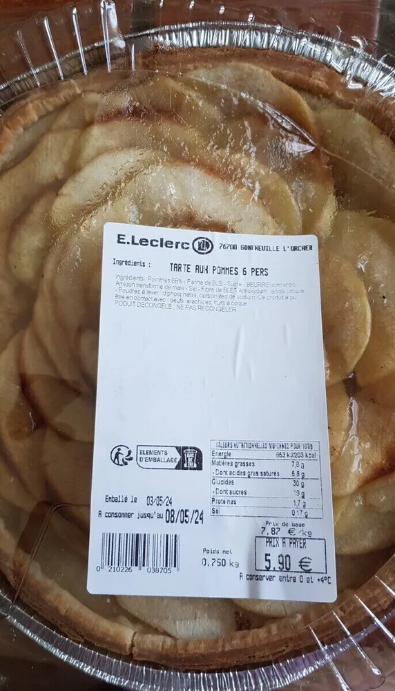 Tarte aux pommes 6 personnes