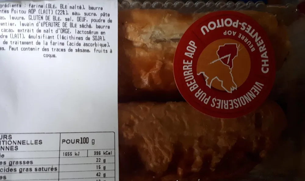 Pain au chocolat beurre AOP