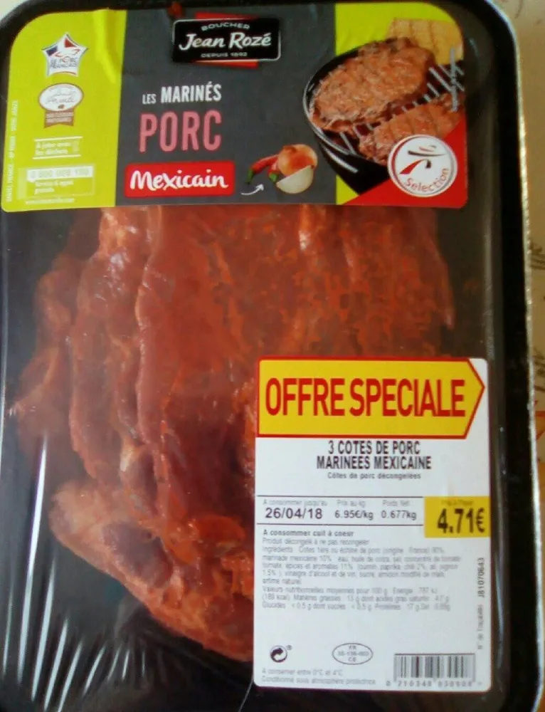 Les marinés de porc mexicain