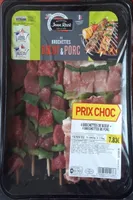 4 brochettes de bœuf + 4 brochettes de porc