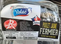 Poulet jaune fermier élevé en plein air label rouge