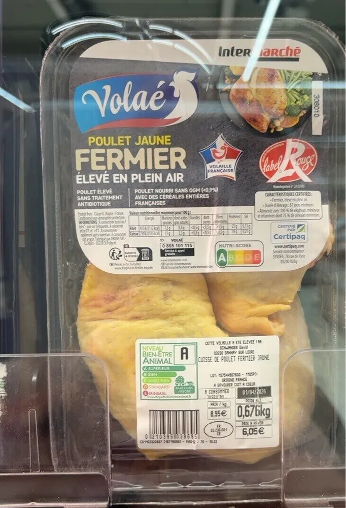 Poulet jaune fermier
