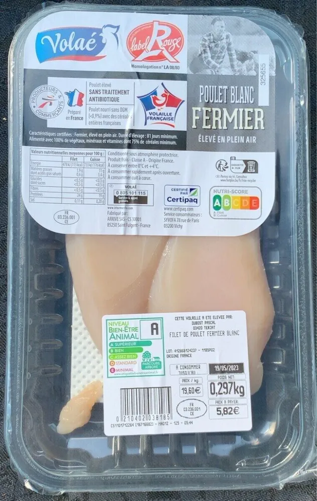 Filet de poulet fermier blanc