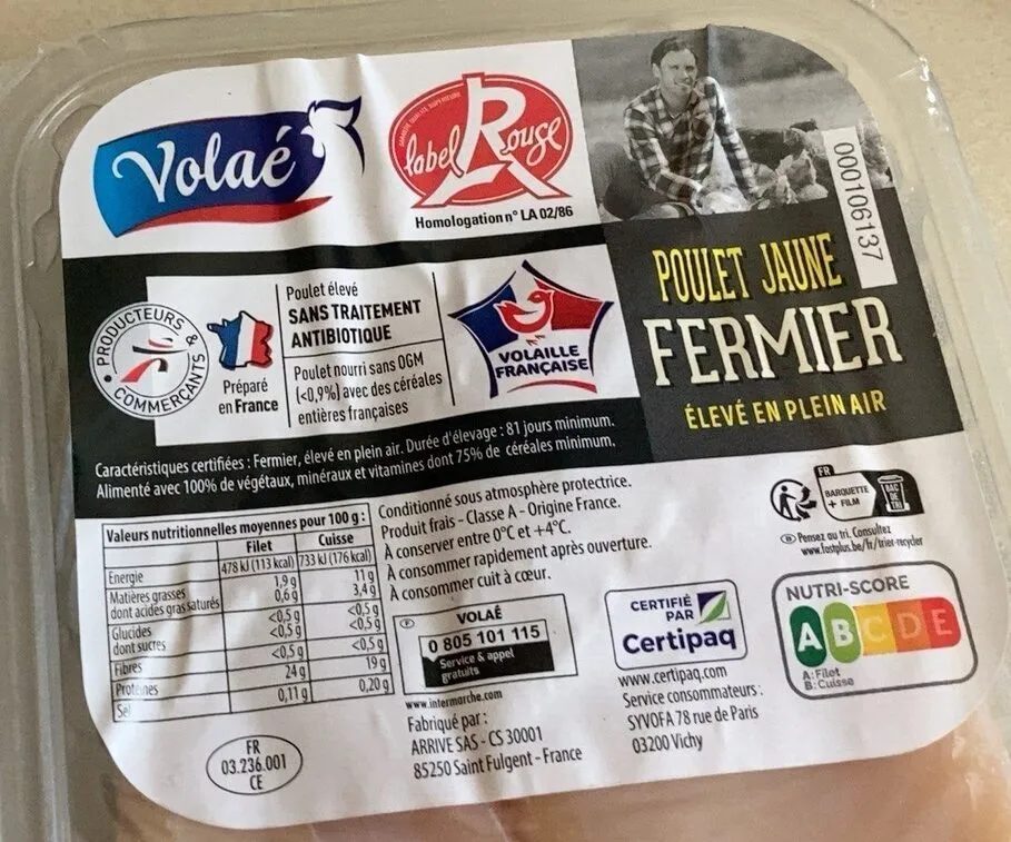 Poulet fermier jaune