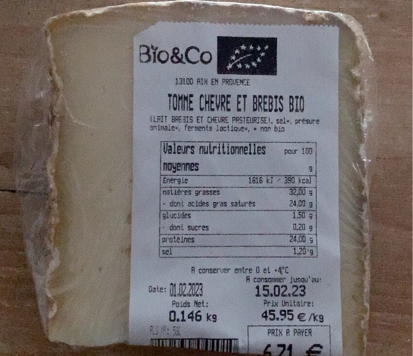 Tomme chèvre et brebis