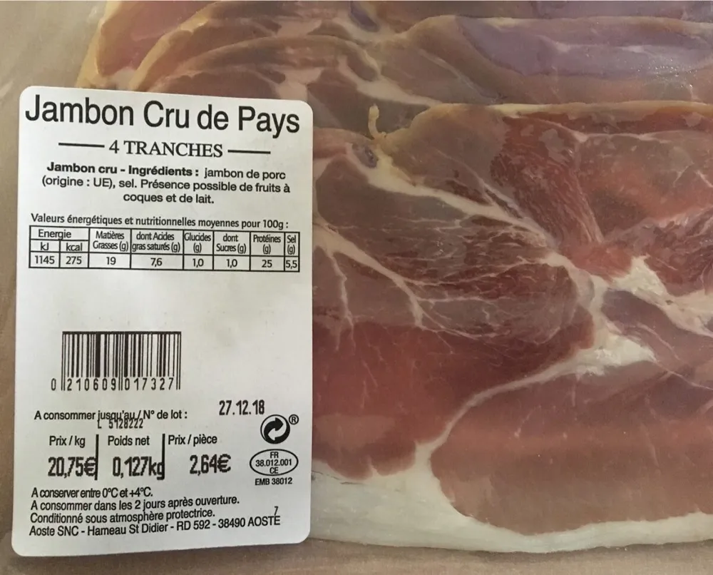 Jambon cru de pays