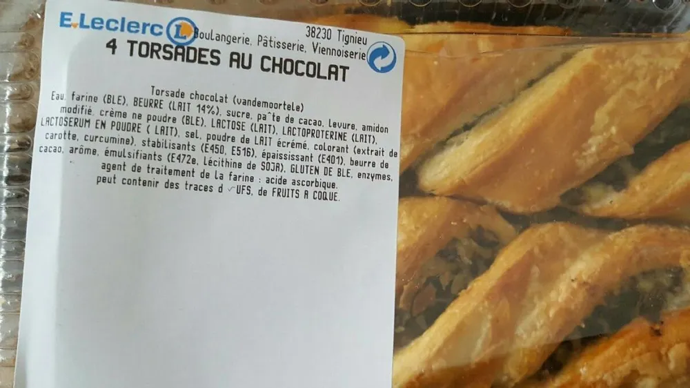 4 torsades au chocolat