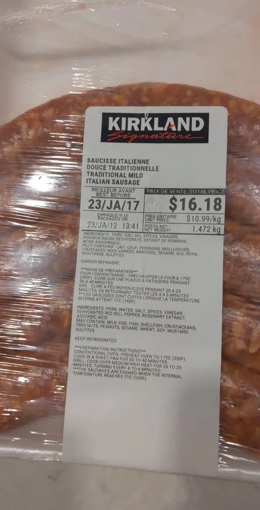 Saucisse Italienne douce traditionnelle