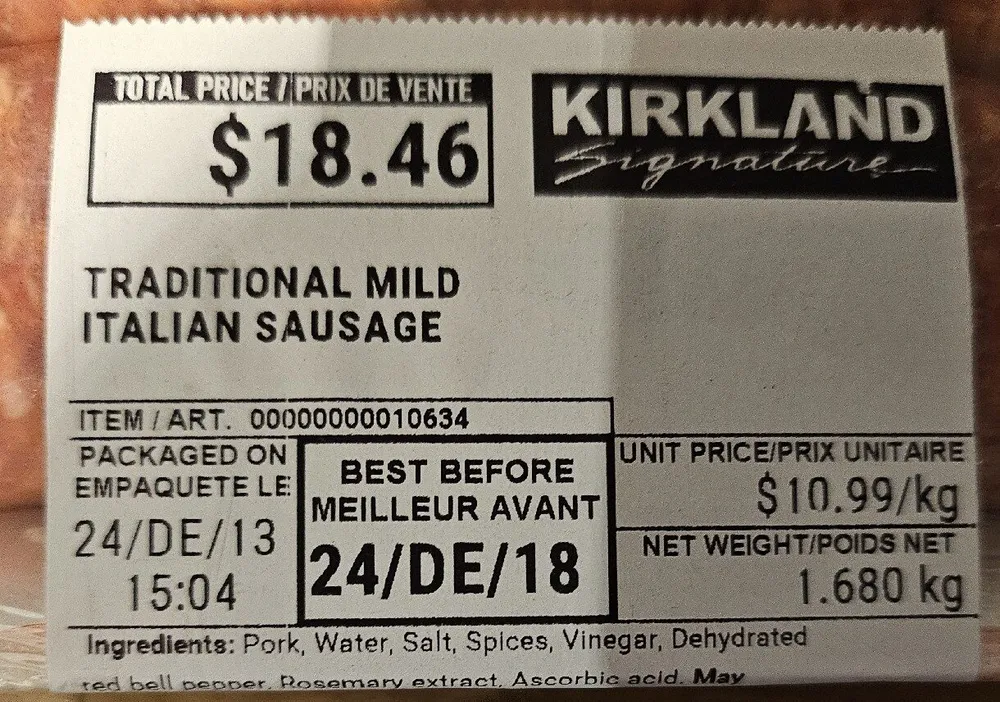 Mild Italian Sausage