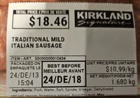 Mild Italian Sausage