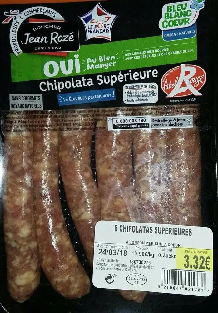 Chipolata supérieure label rouge
