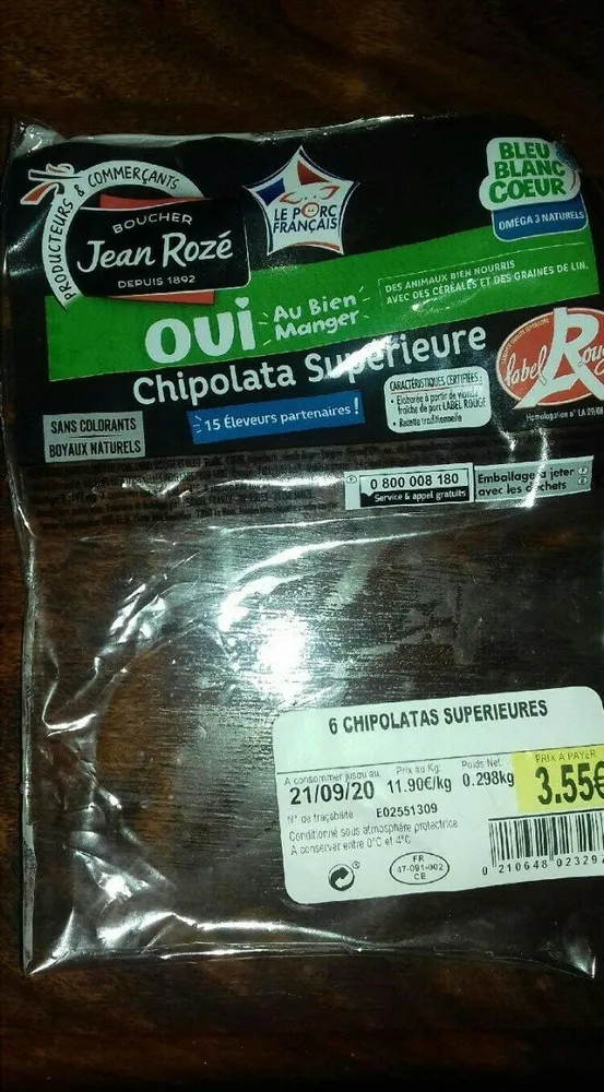 6 chipolatas supérieures