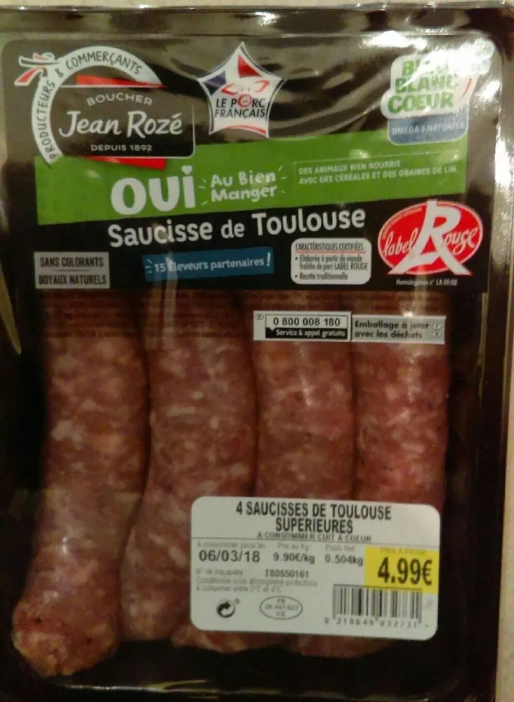 4 saucisses de Toulouse supérieur