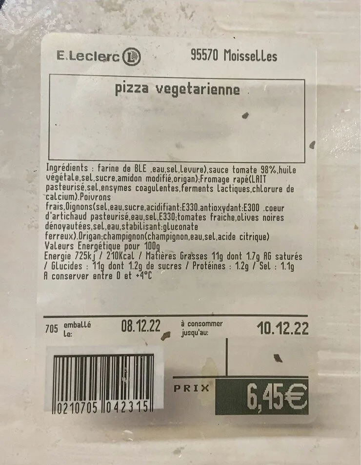 pizza végétarienne