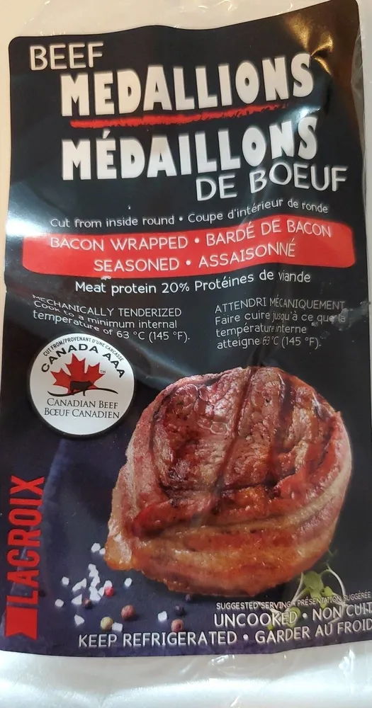 Beef medallions bacon wrapped
