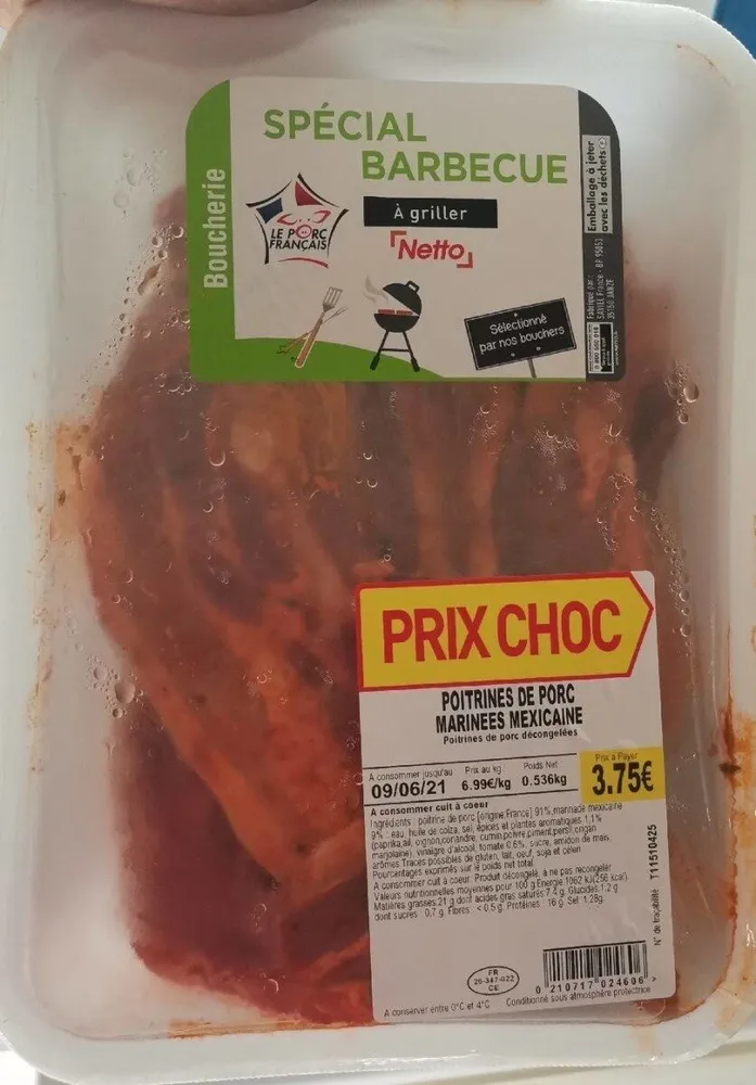 Poitrines de porc marinées mexicaine