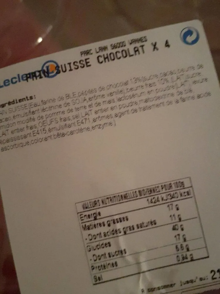 Pain suisse chocolat