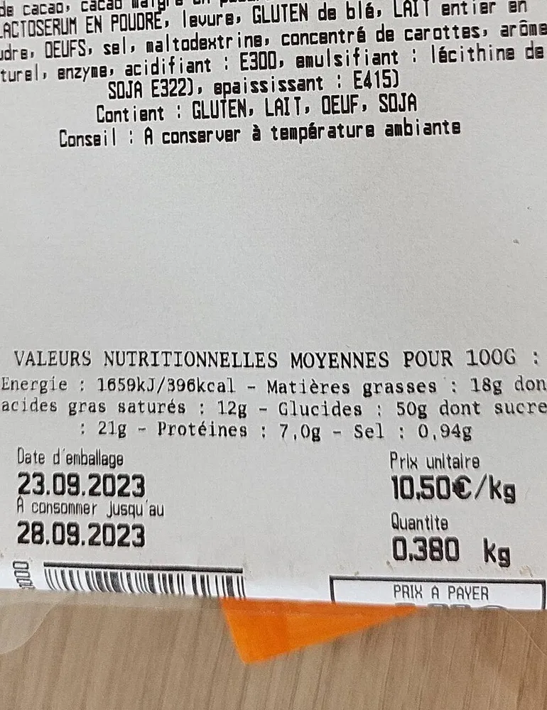 Suisse aux pépite  chocolat