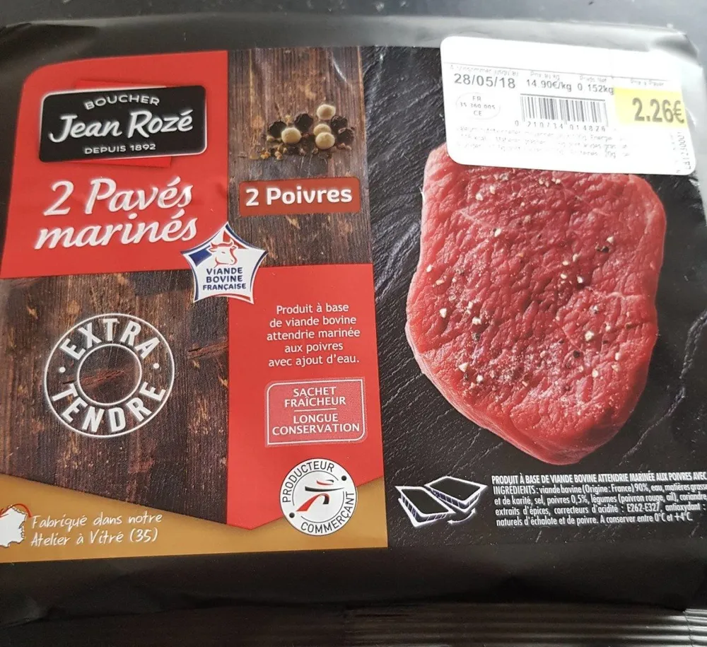 Pavés marinés 2 poivres