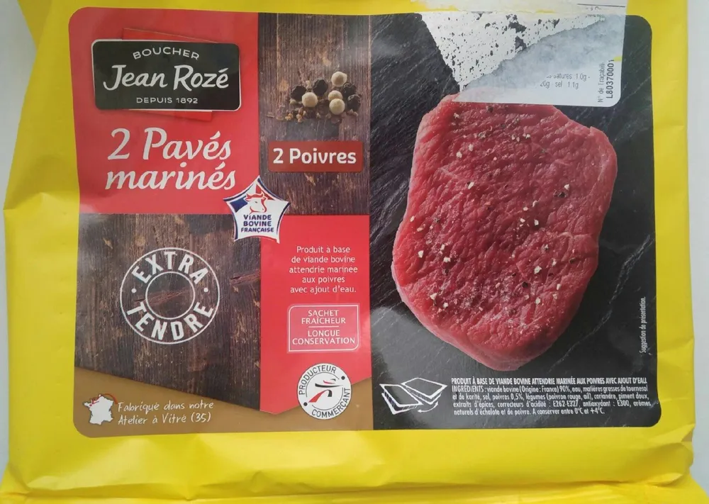 2 Pavés marinés 2poivres extra tendre