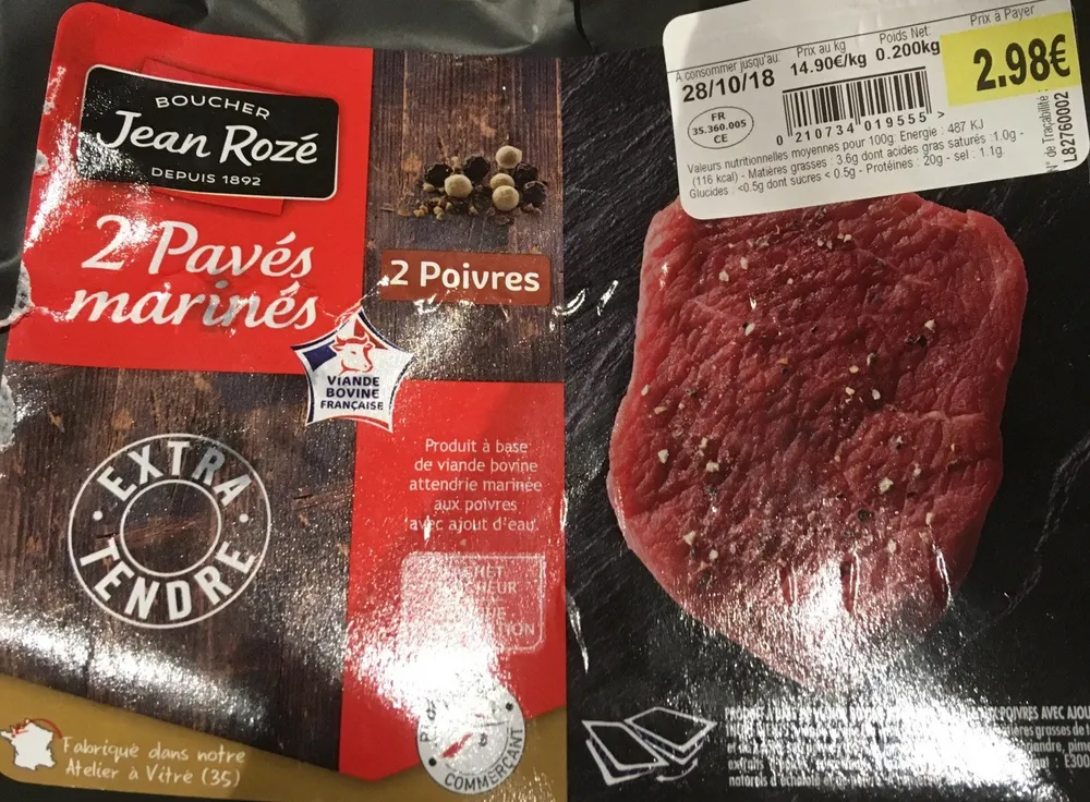 2 pavés marinés