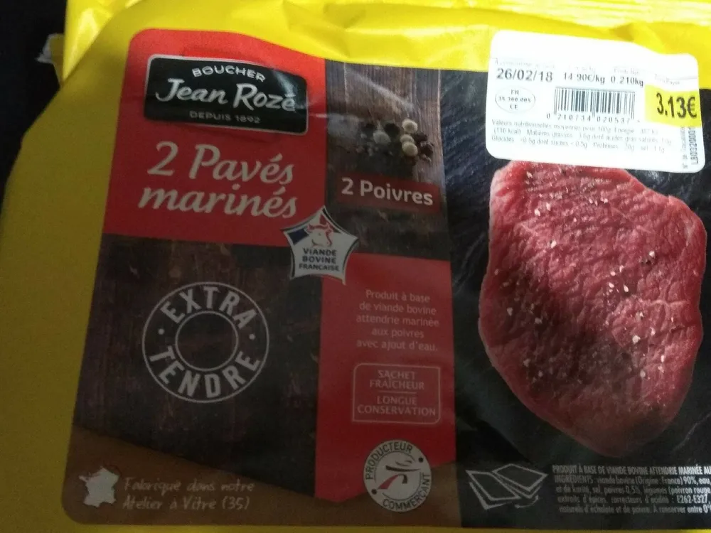 Pavés marinés aux 2 poivres