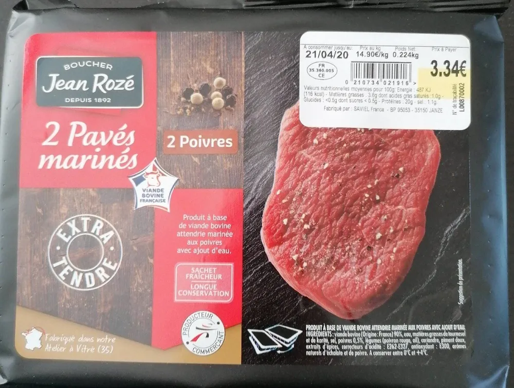 Pavé mariné au poivre