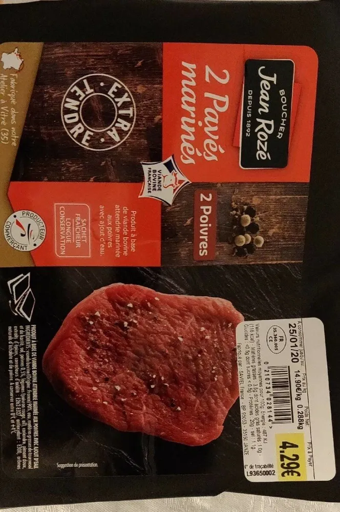 2 pavés marinés 2 poivres
