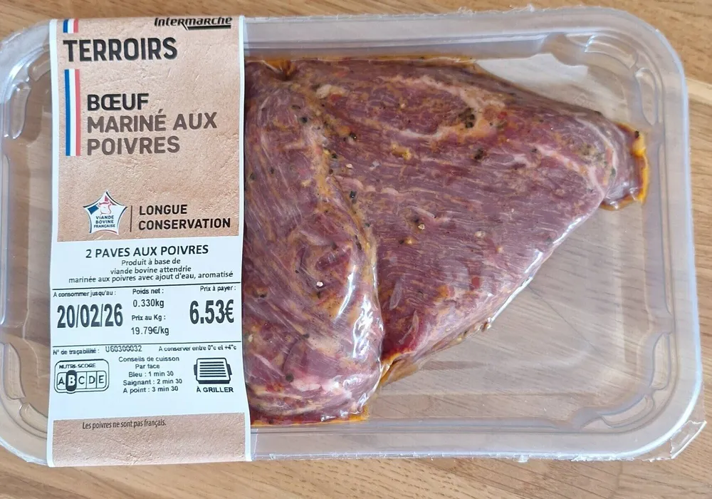 Boeuf mariné aux poivres