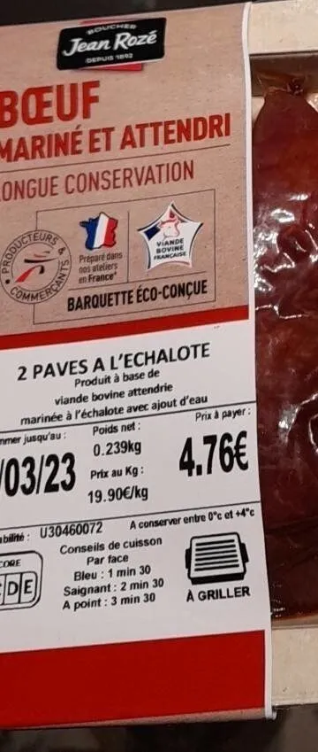 2 pavés à l'échalote