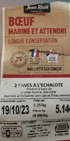 Bœuf mariné et attendri 2 pavés à l'échalote