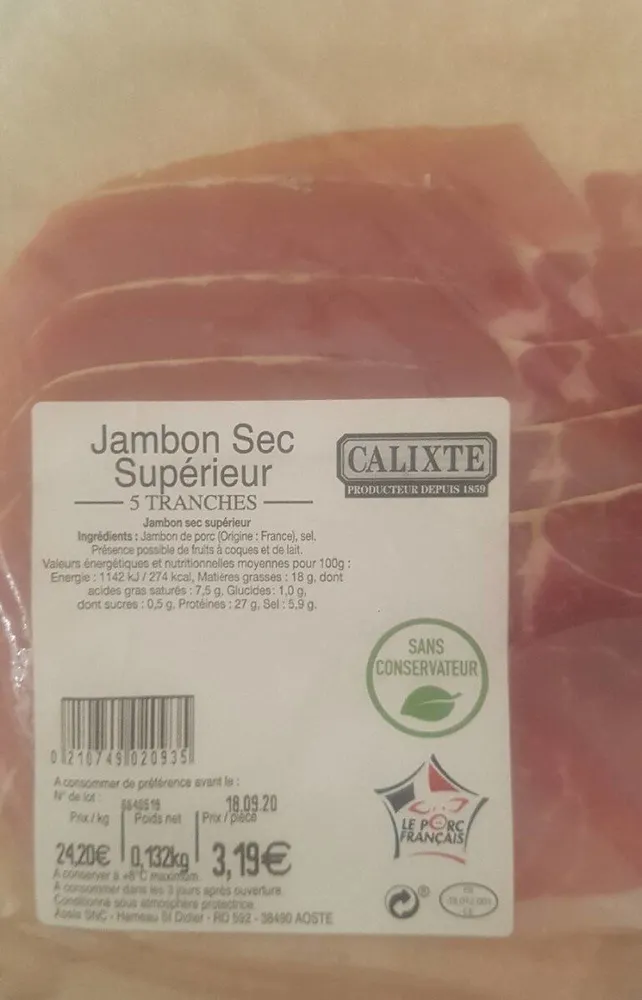 Jambon sec supérieur