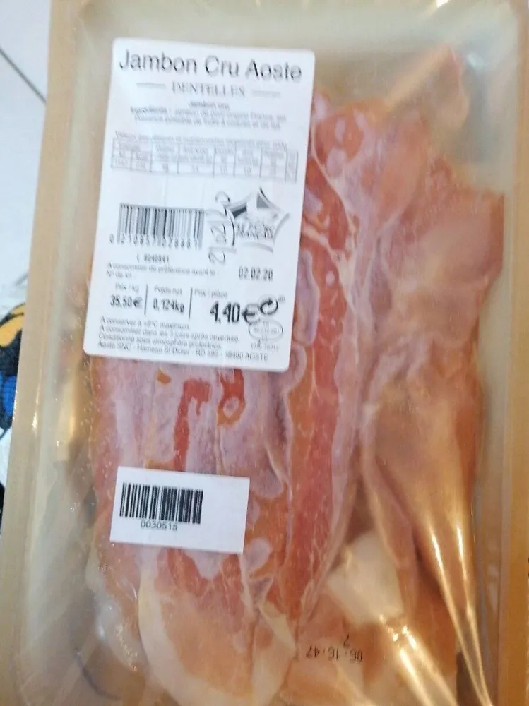 Jambon cru aoste dentelles