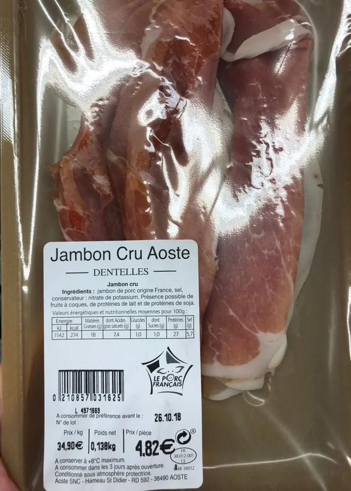 Jambon cru aoste
